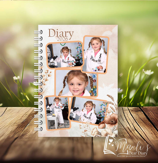 Custom Photo Beige Diary 2026