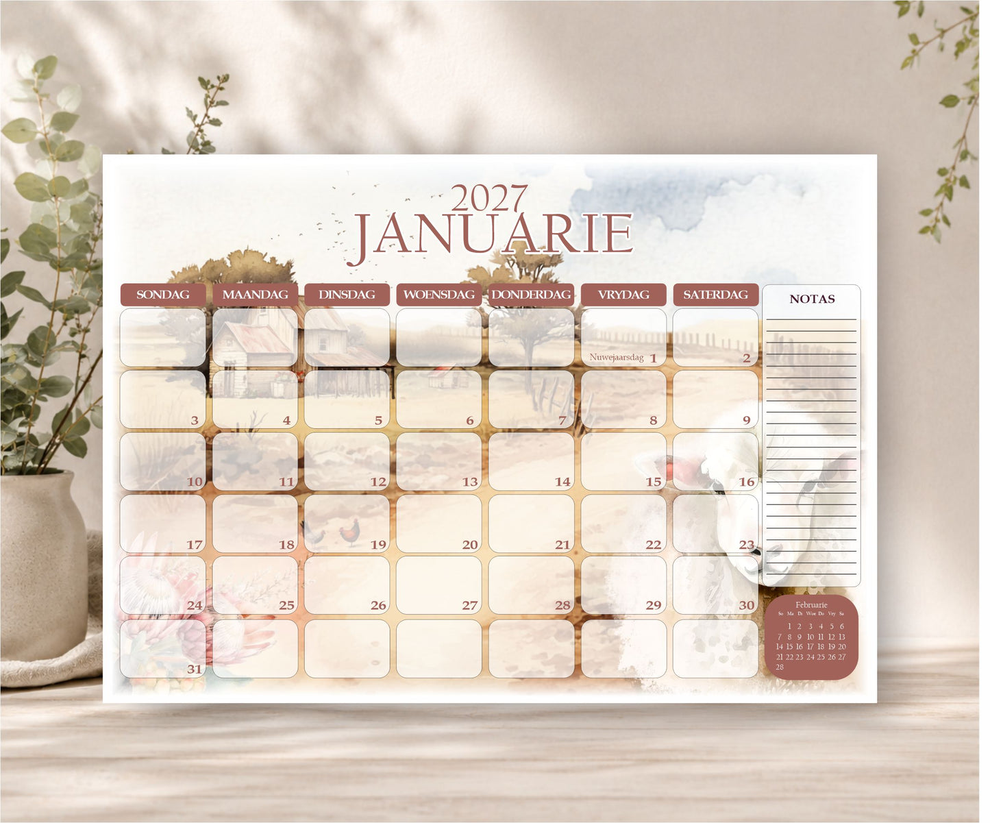 Farm Sheep Deskpad 2027