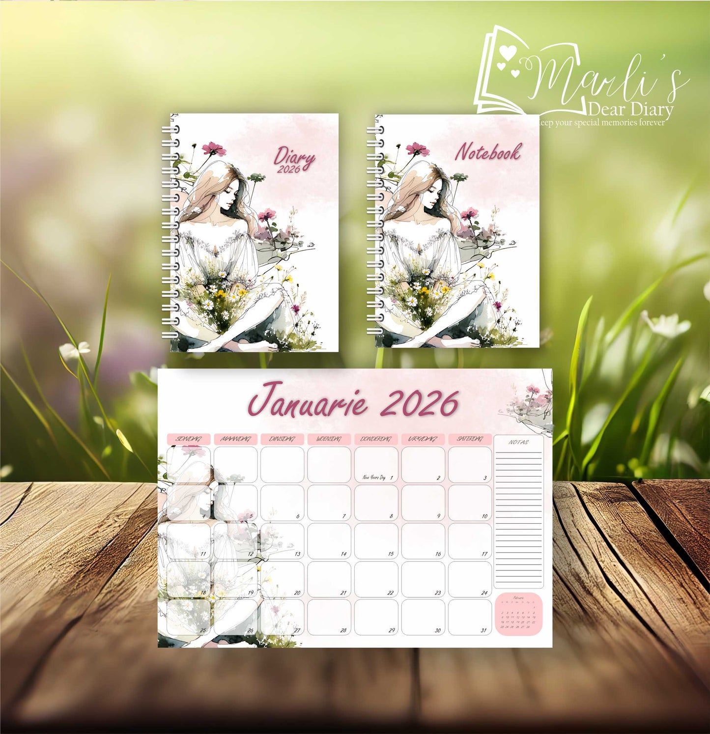 Girl and Flowers Pink Combos