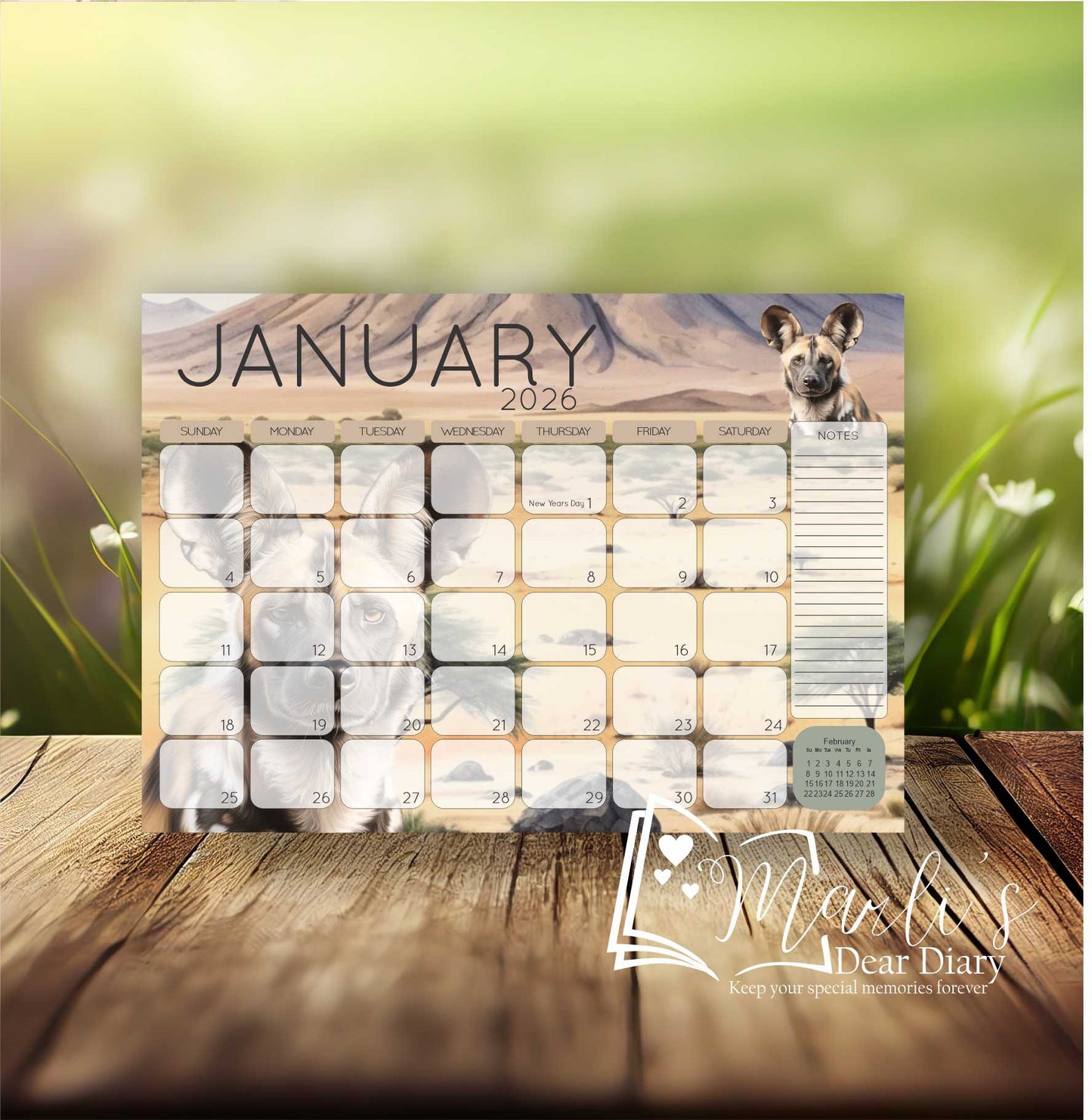 African Wild Dog Deskpad