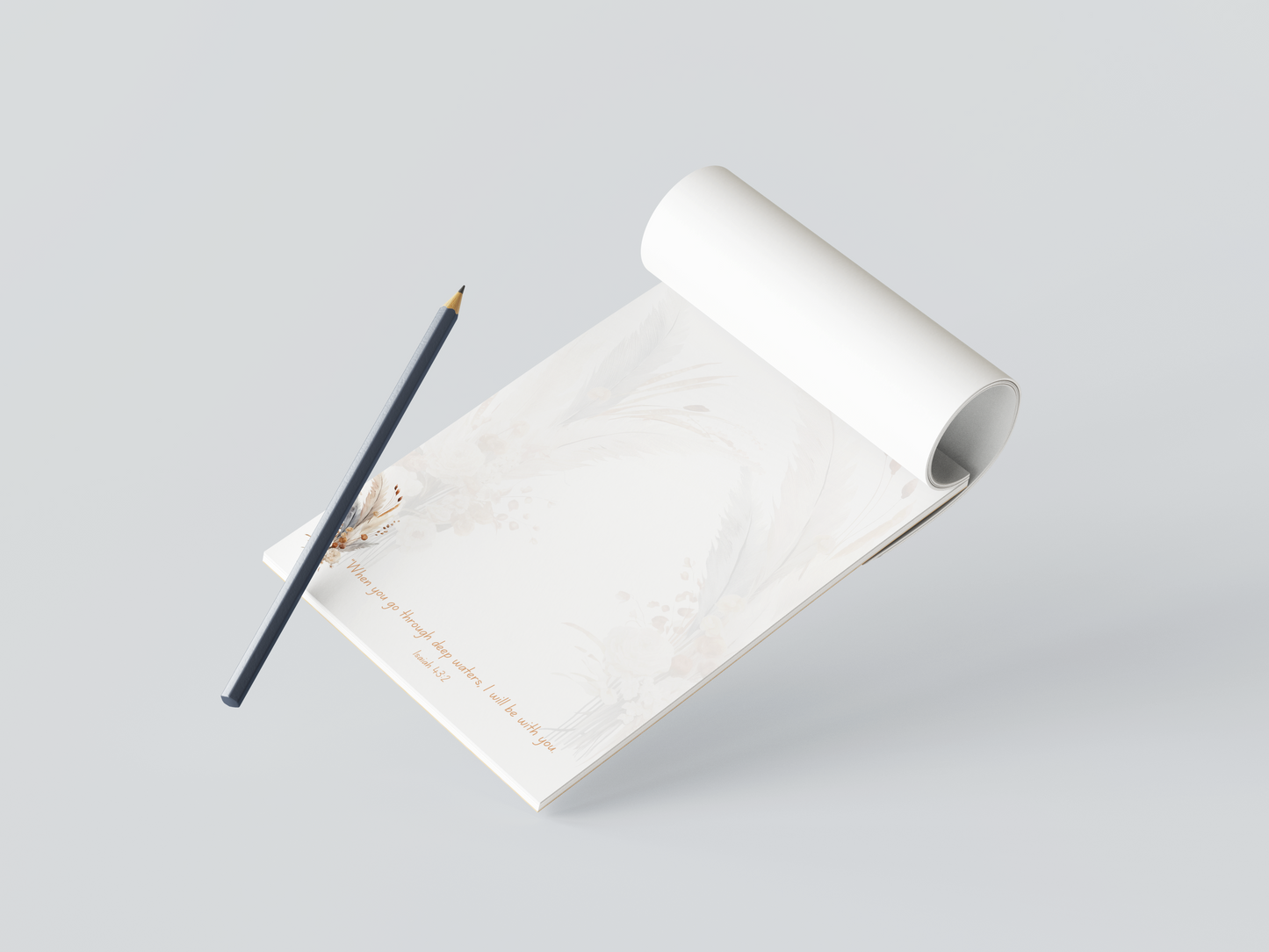 Beige Flowers Notepad