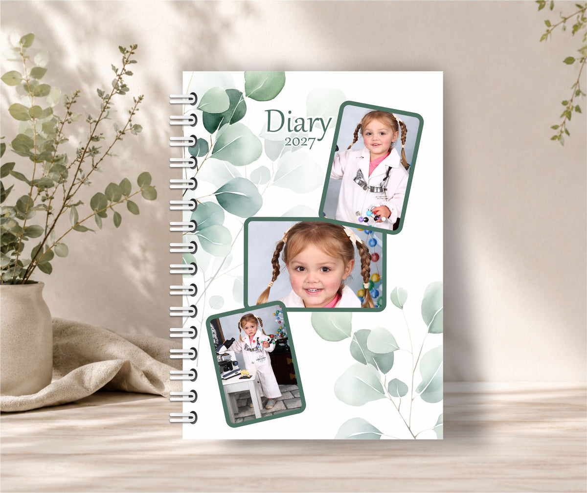 Custom Photo Diary Green 2027
