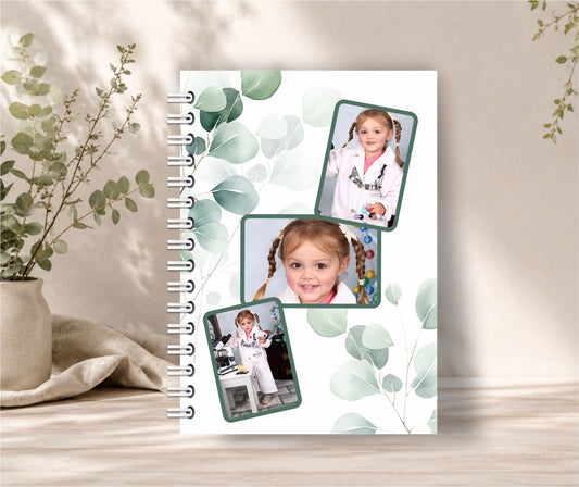 Custom Photo Green Notebook
