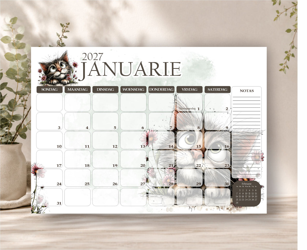 Cute Cat Deskpad 2027