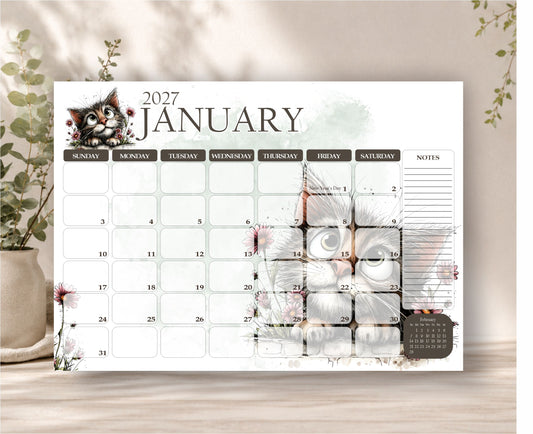 Cute Cat Deskpad 2027