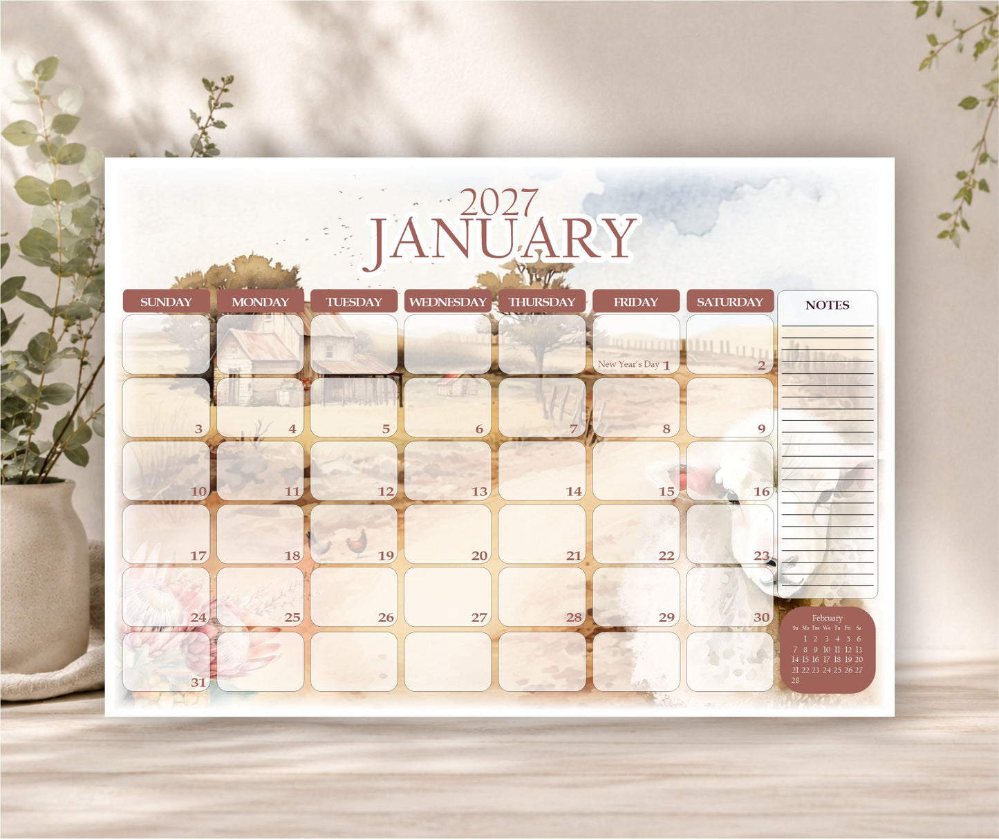Farm Sheep Deskpad 2027
