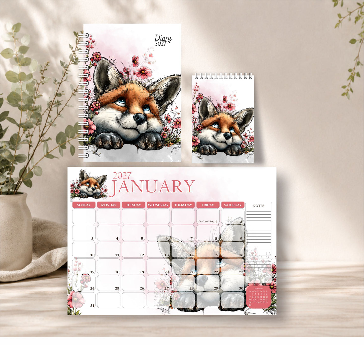 Cute Fox Diary Gift Sets