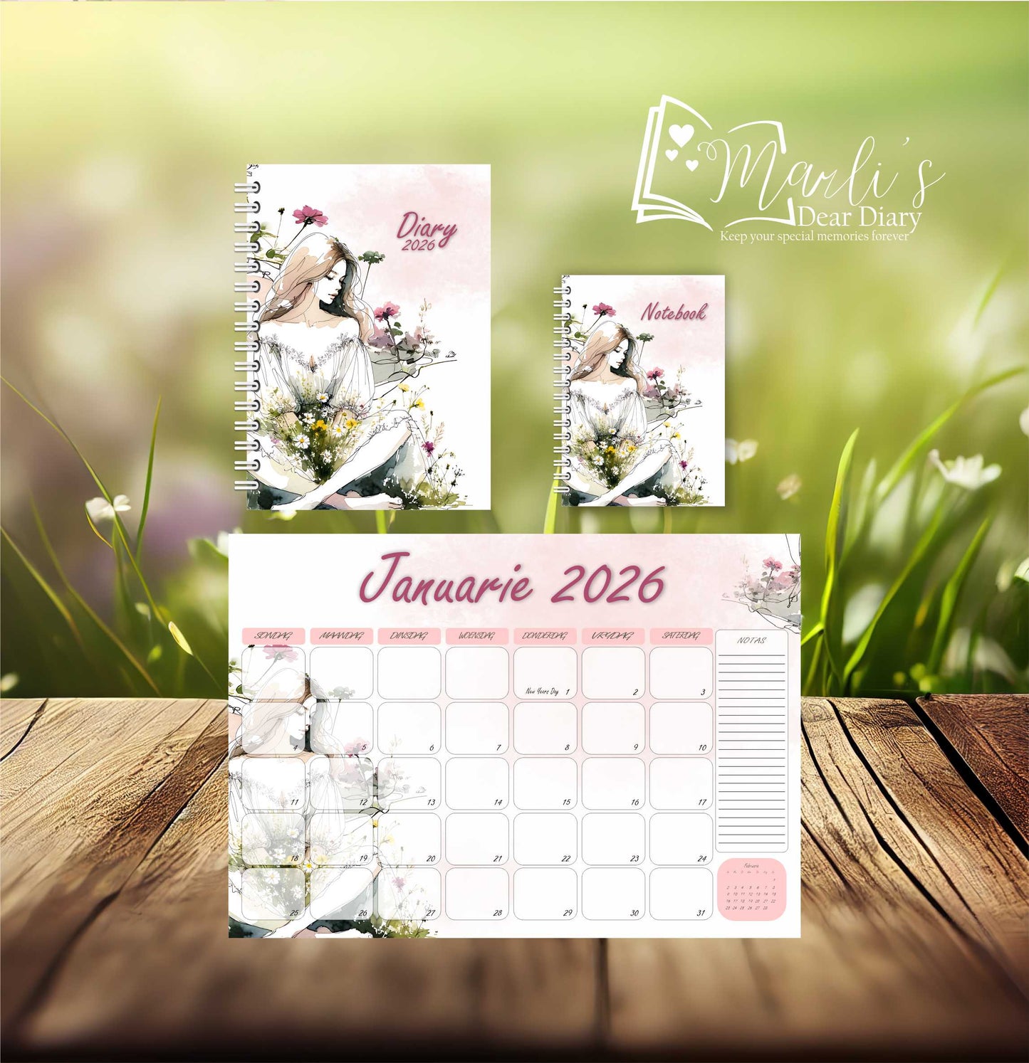 Girl and Flowers Pink Combos