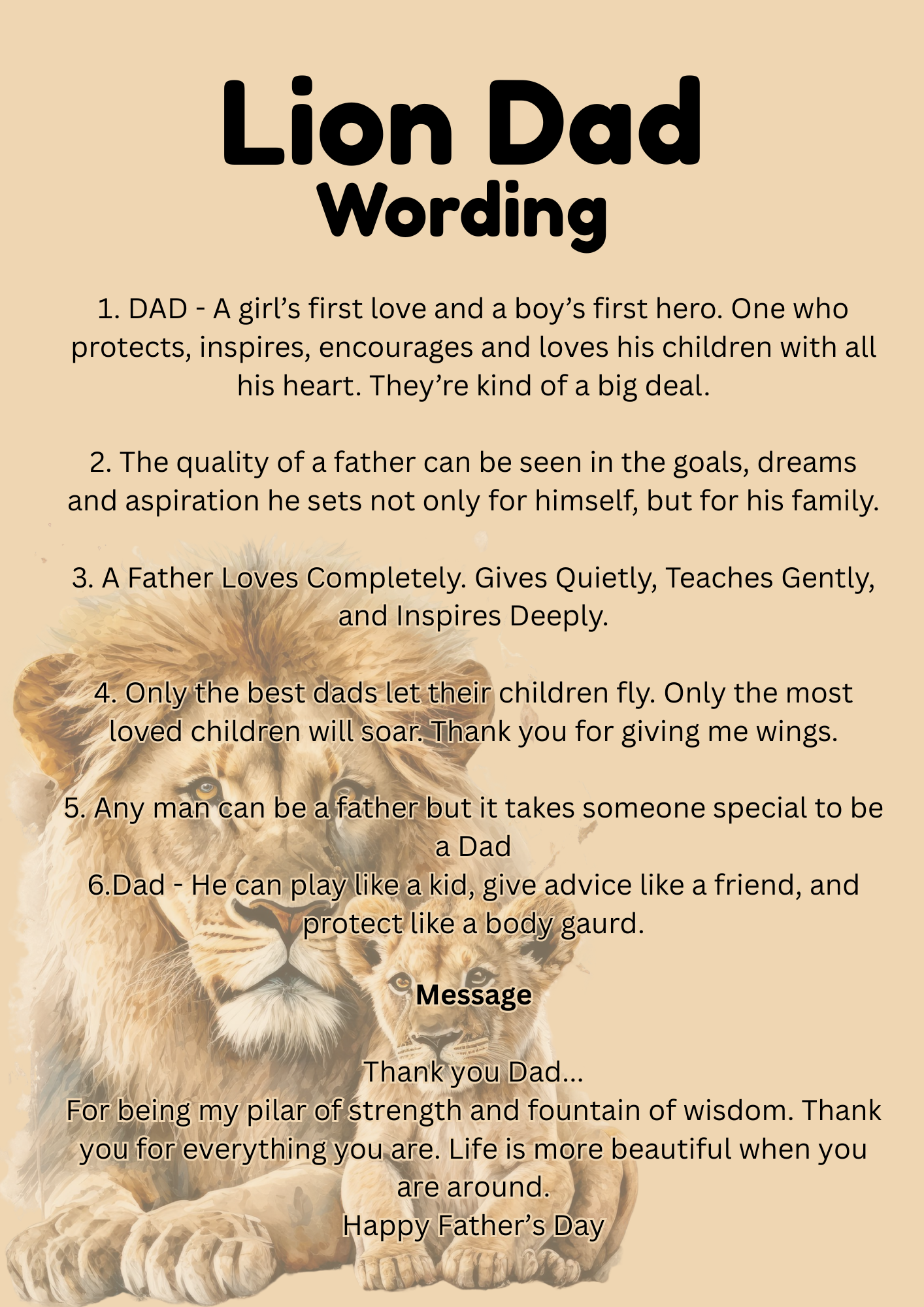 Father's Day Photo Gift Book Lion