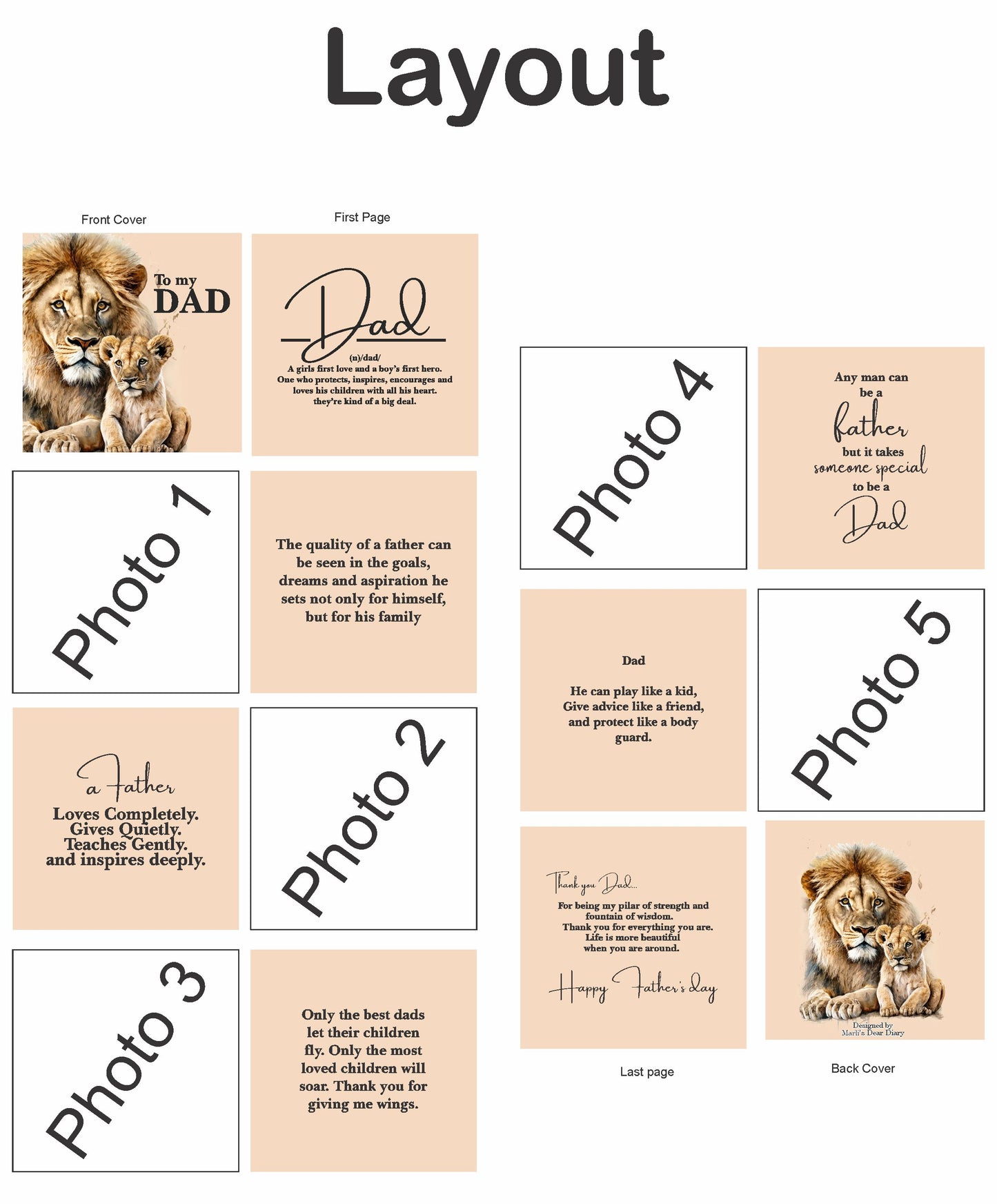 Father's Day Photo Gift Book Lion