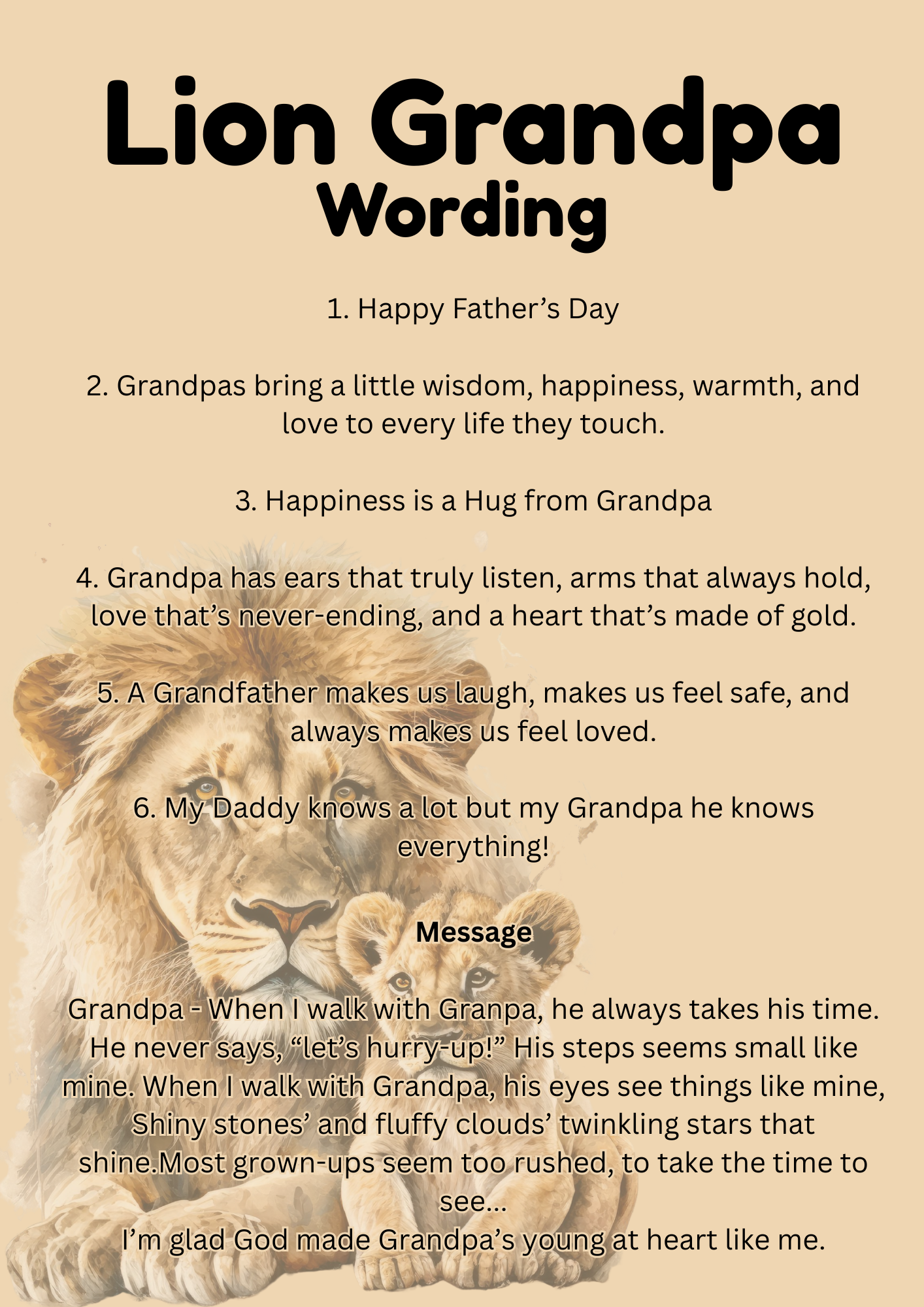 Father's Day Photo Gift Book Lion