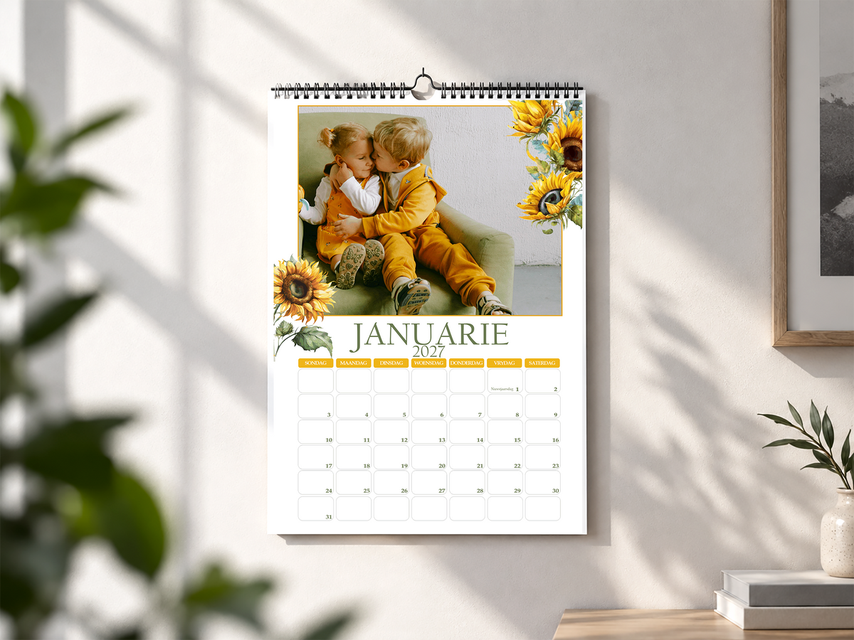 Yellow Wall Calendar 2027