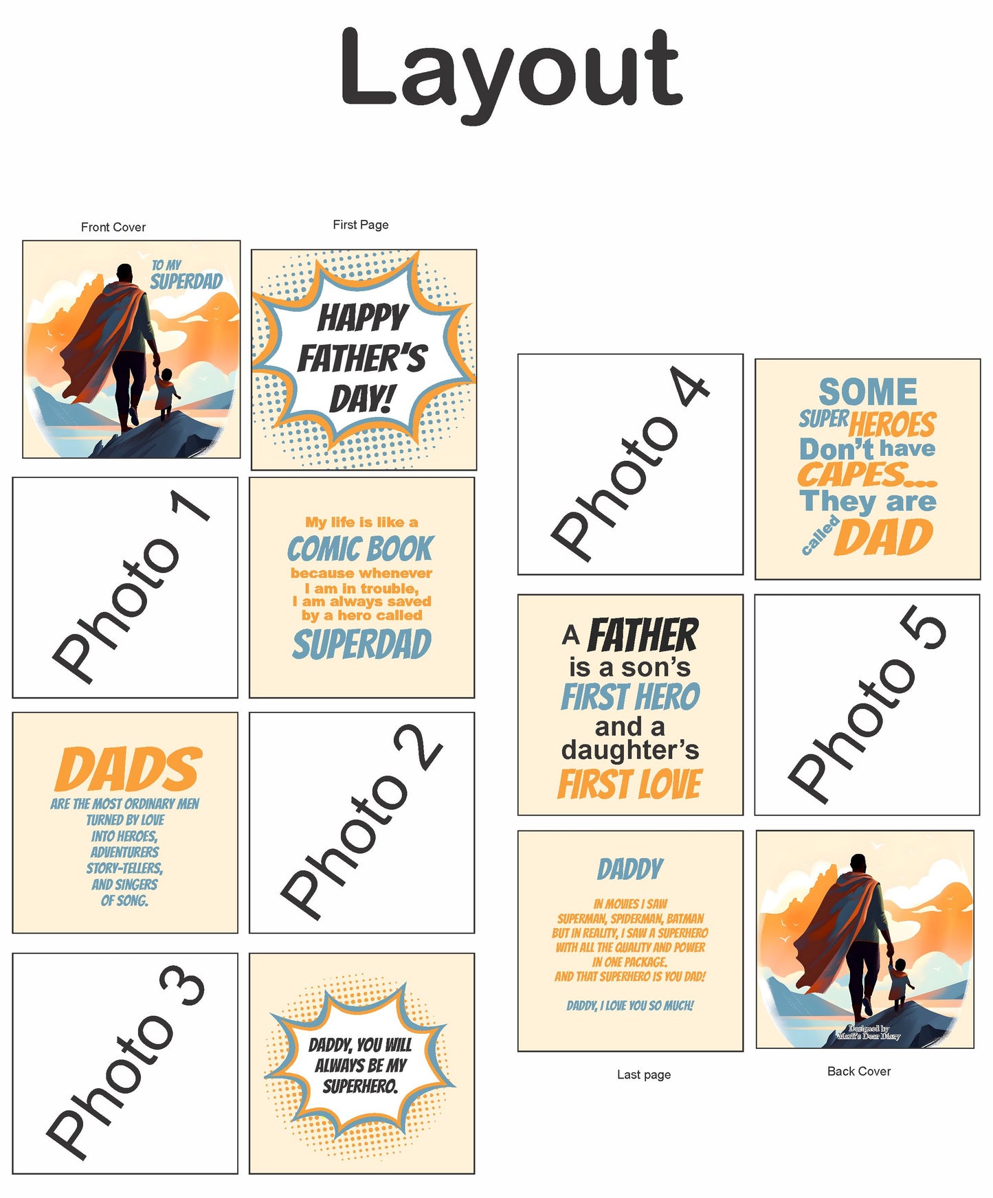 Father's Day Photo Gift Book Superhero