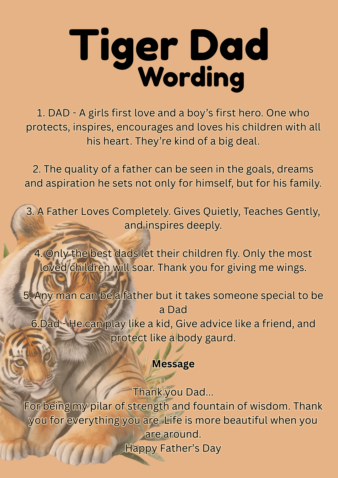 Father's Day Photo Gift Book Tiger