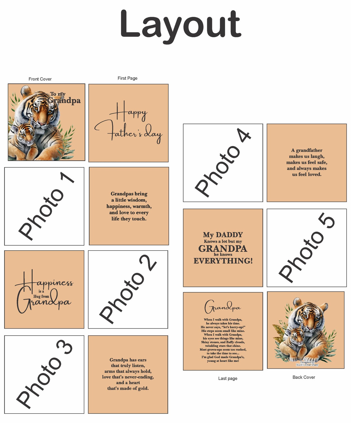 Father's Day Photo Gift Book Tiger