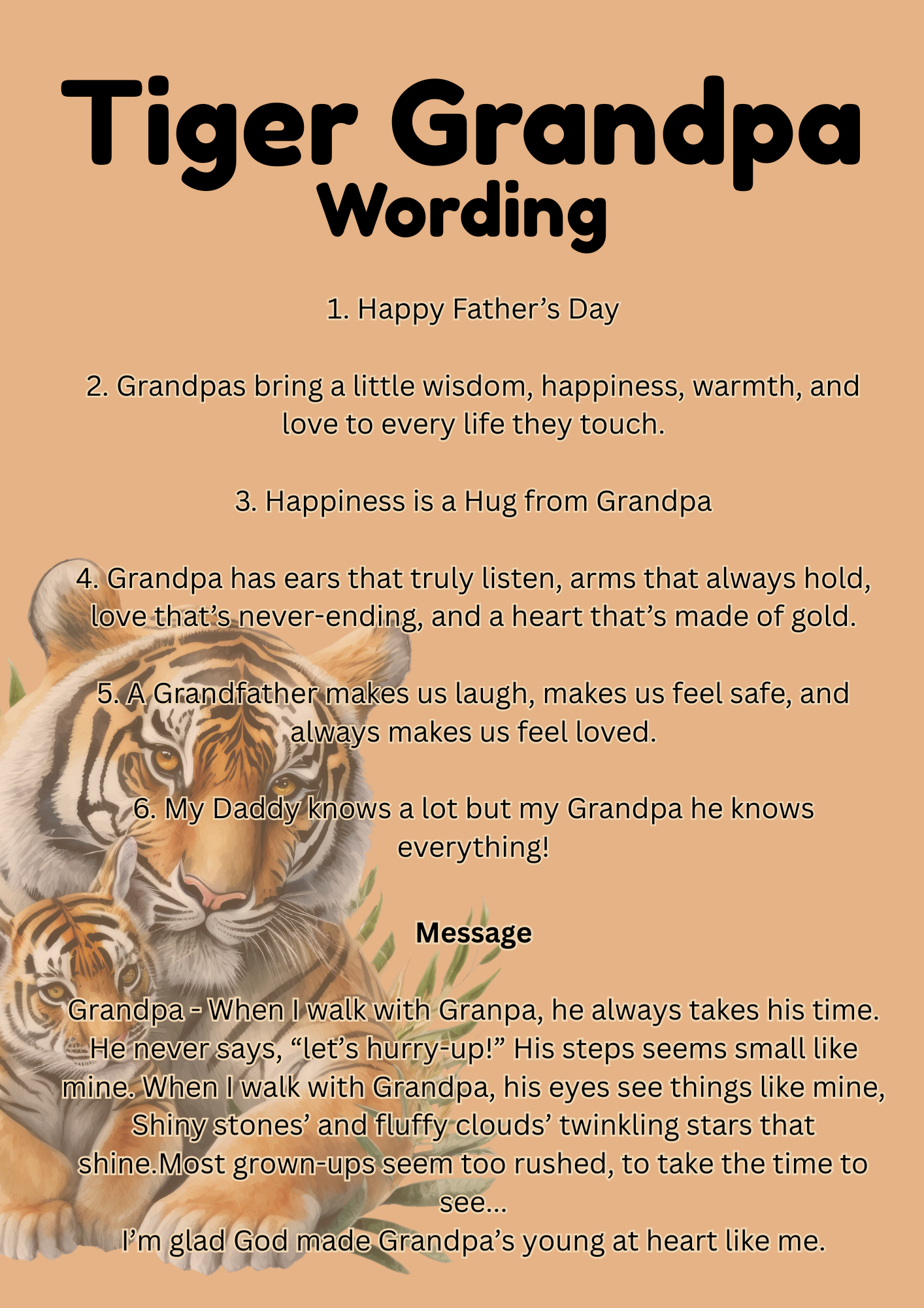 Father's Day Photo Gift Book Tiger
