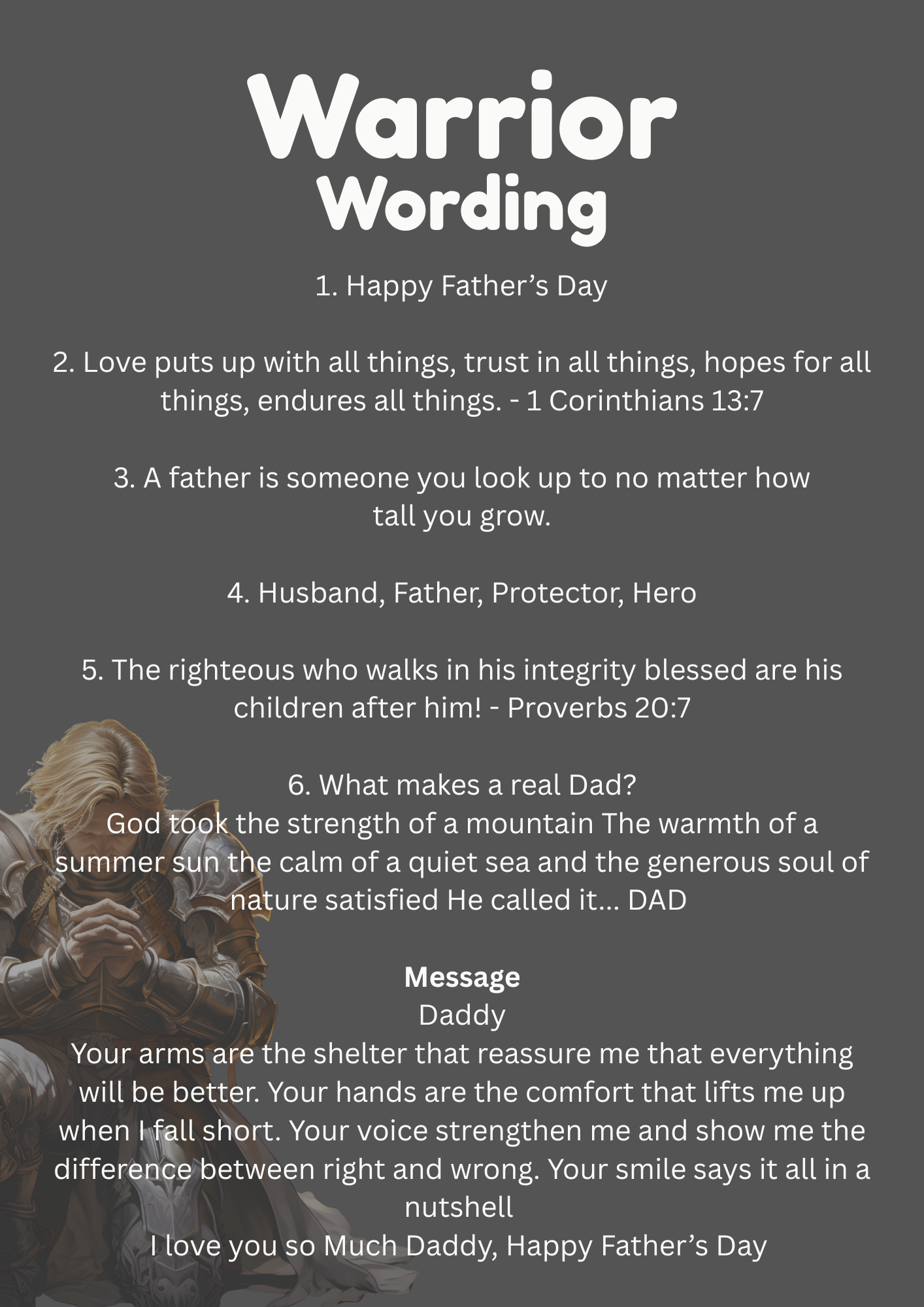 Father's Day Photo Gift Book Warrior