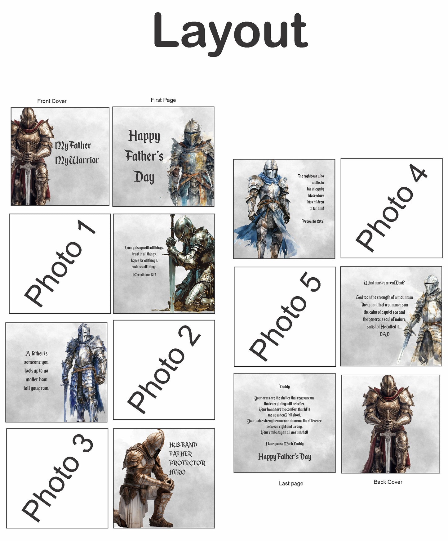 Father's Day Photo Gift Book Warrior