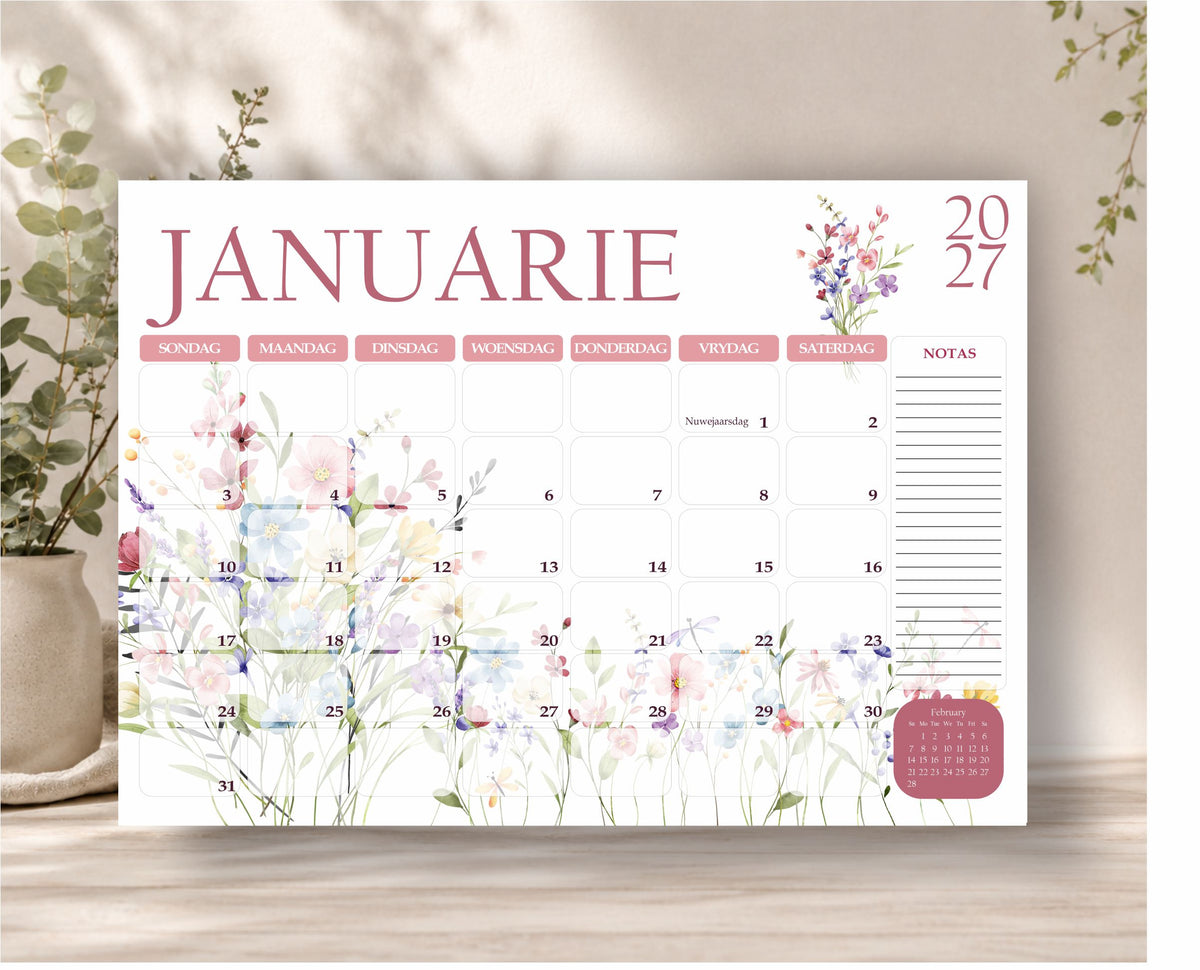 Popular Wild Flowers Deskpad 2027